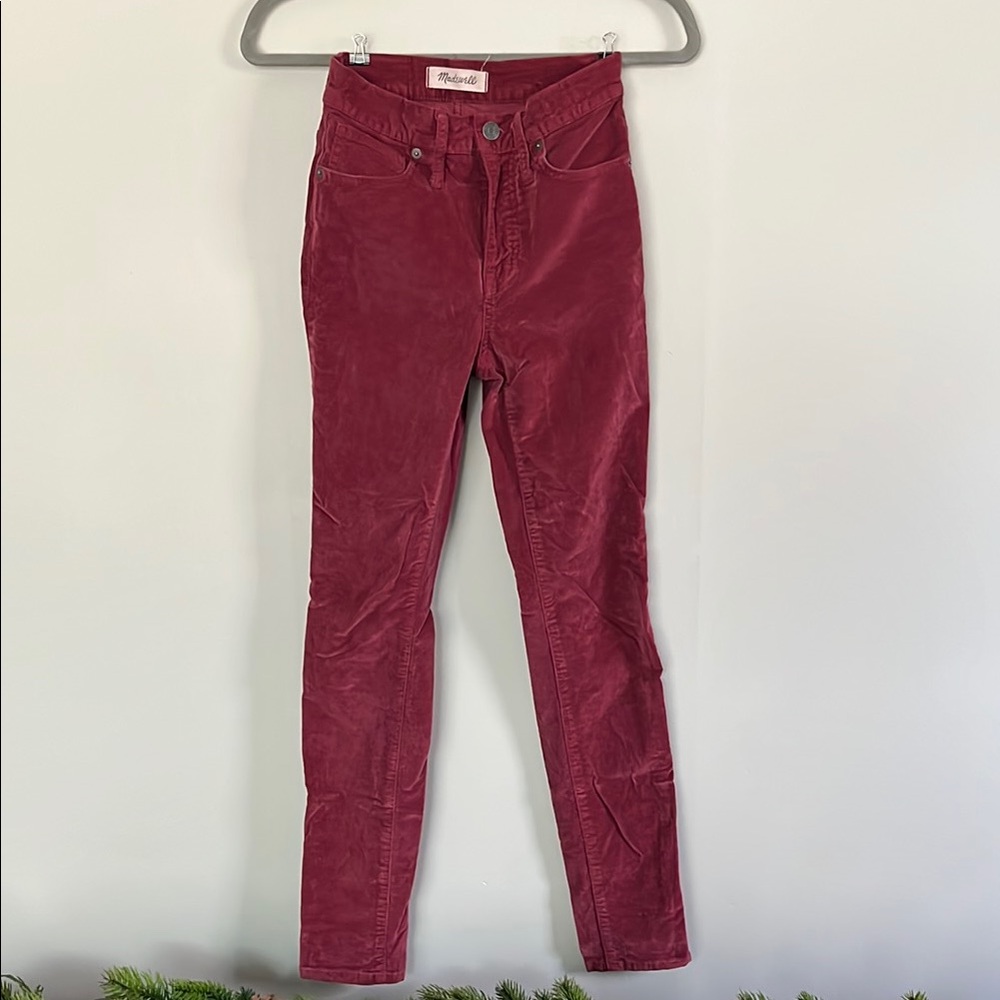Madewell Red Velvet Soft Skinny Jeans High-Waisted